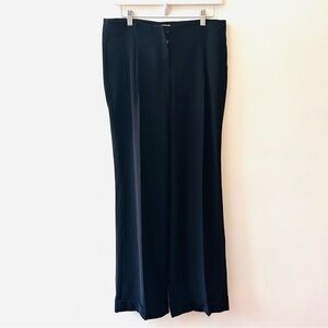 Dice Kayek Pink Label black wide leg cuffed dress pants size 6